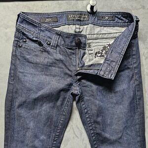 AFFLICTION Jade Boot Cut Jeans Dark Wash Embroidered Wing Low Rise Size 29 (32)